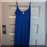 H04. Collette Dinnigan royal blue nylon and spandex spaghetti strap dress. - $24 